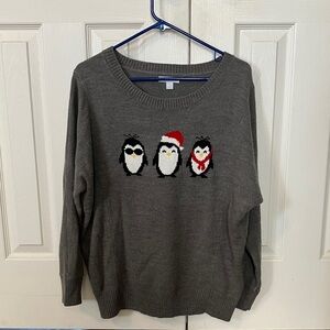 New York & Company Charcoal Penguin Sweater